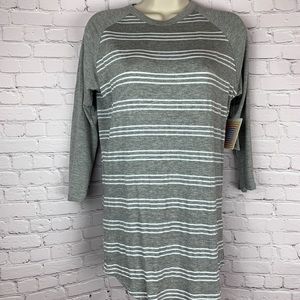 SOFT baseball T feminine & Sporty Grey stripes XXS